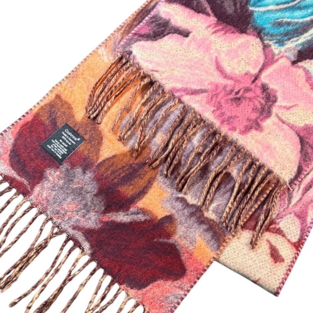 Cashmink Germany Floral Print Acrylic Scarf